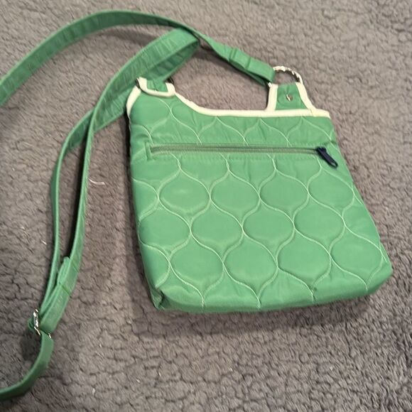 Cinda B Green Crossbody Purse Bag Adju Strap Quilted - Picture 4 of 9